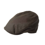 WILDVINE Clothing Co. Failsworth olive waxed cotton flat cap with a classic heritage design for outdoor wear.
