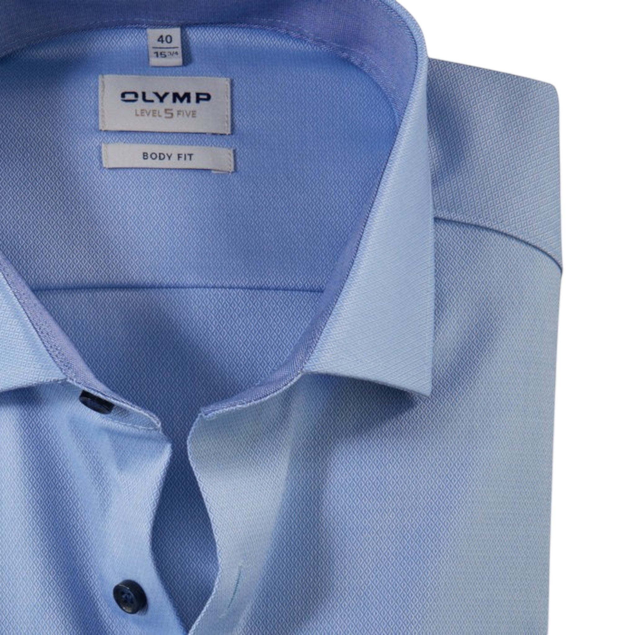 OLYMP - Mens Shirt - Level Five Body Fit -Blue - Wildvine Clothing, Spalding, Lincolnshire
