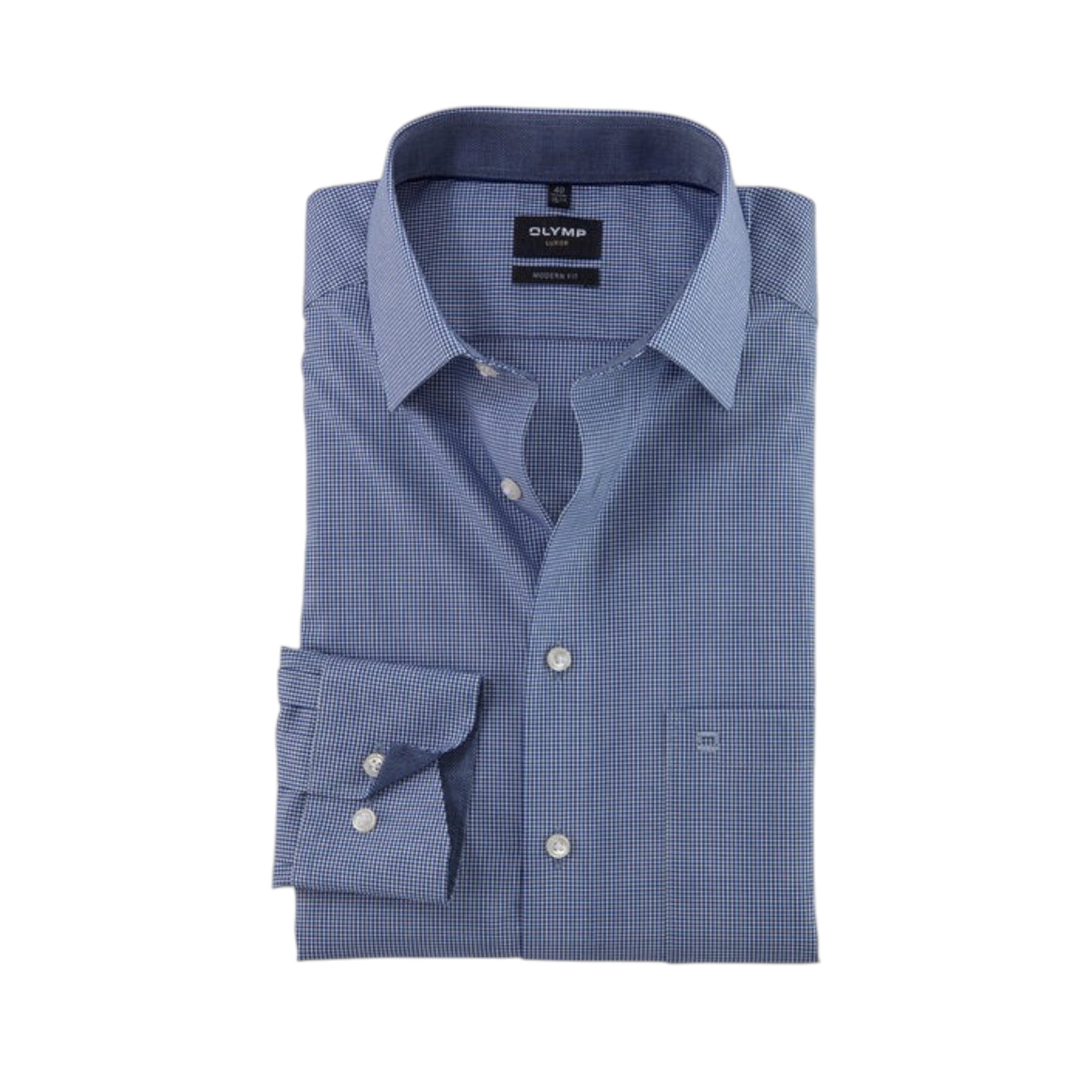 OLYMP - Mens Shirt - Luxor Modern Fit - Royal - Wildvine Clothing, Spalding, Lincolnshire