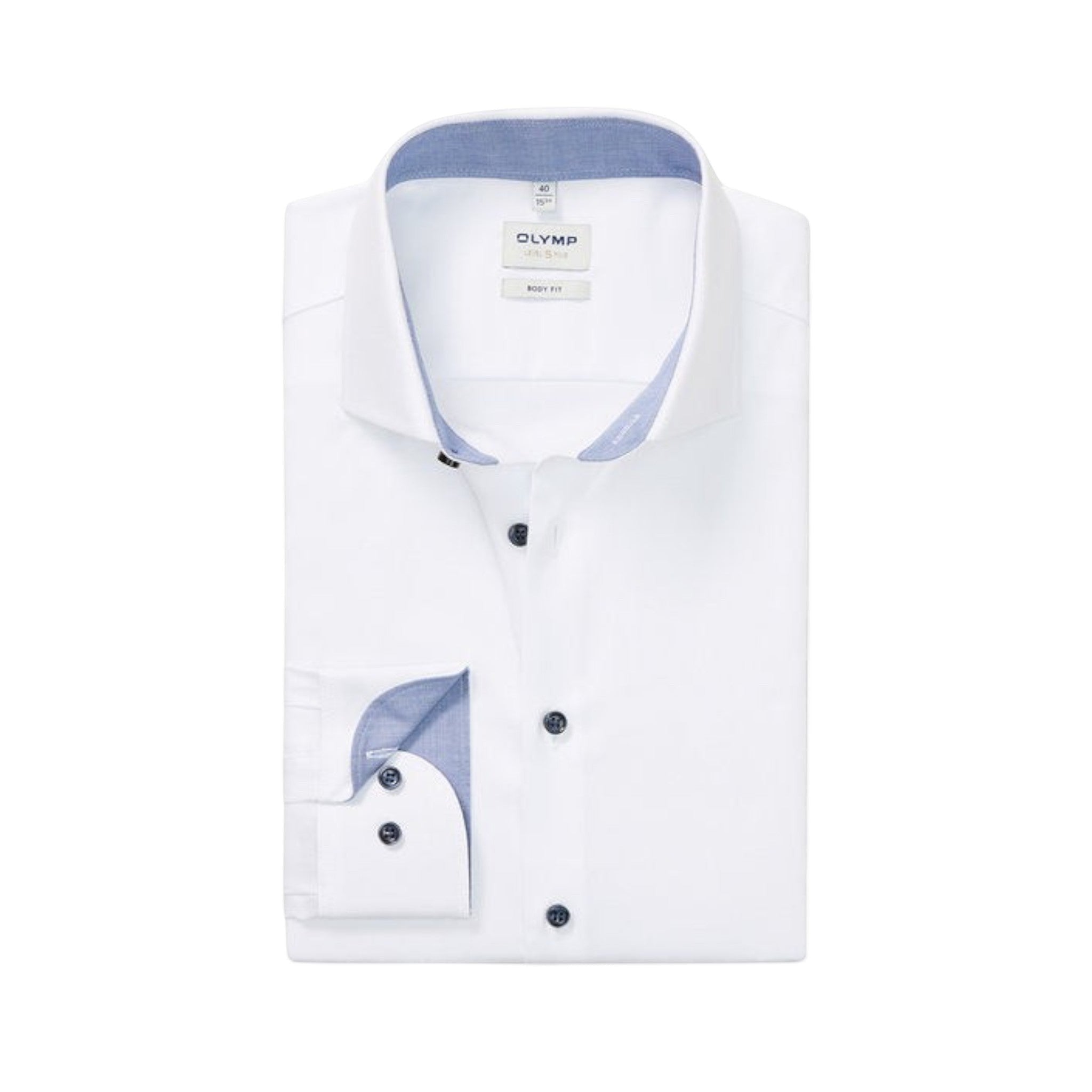OLYMP - Mens Shirt - Level Five Body Fit -White - Wildvine Clothing, Spalding, Lincolnshire