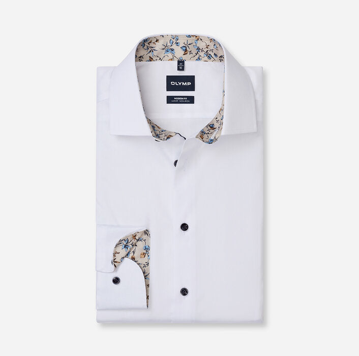 OLYMP - Mens Shirt - Luxor Modern Fit - Global Kent - White - 133824 00 - Wildvine Clothing, Spalding, Lincolnshire