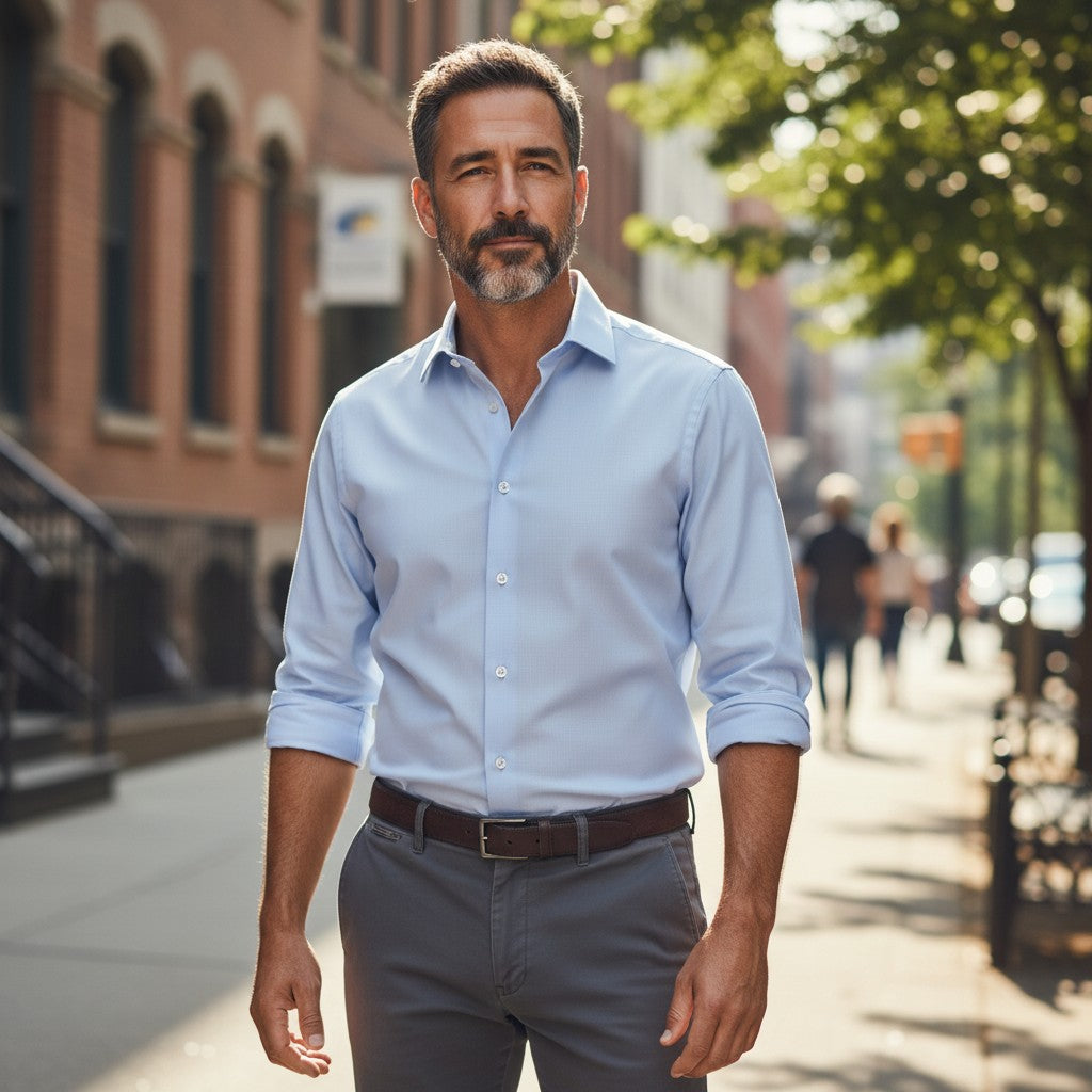 OLYMP - Mens Shirt - Luxor Modern Fit Shirt Plain Blue - Wildvine Clothing, Spalding, Lincolnshire