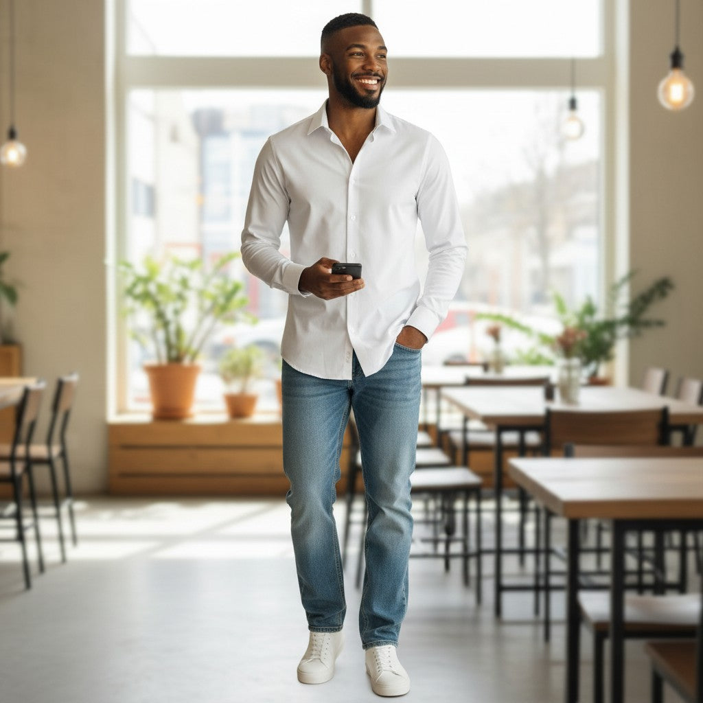 OLYMP - Mens Shirt - Luxor Modern Fit Shirt Plain White - Wildvine Clothing, Spalding, Lincolnshire