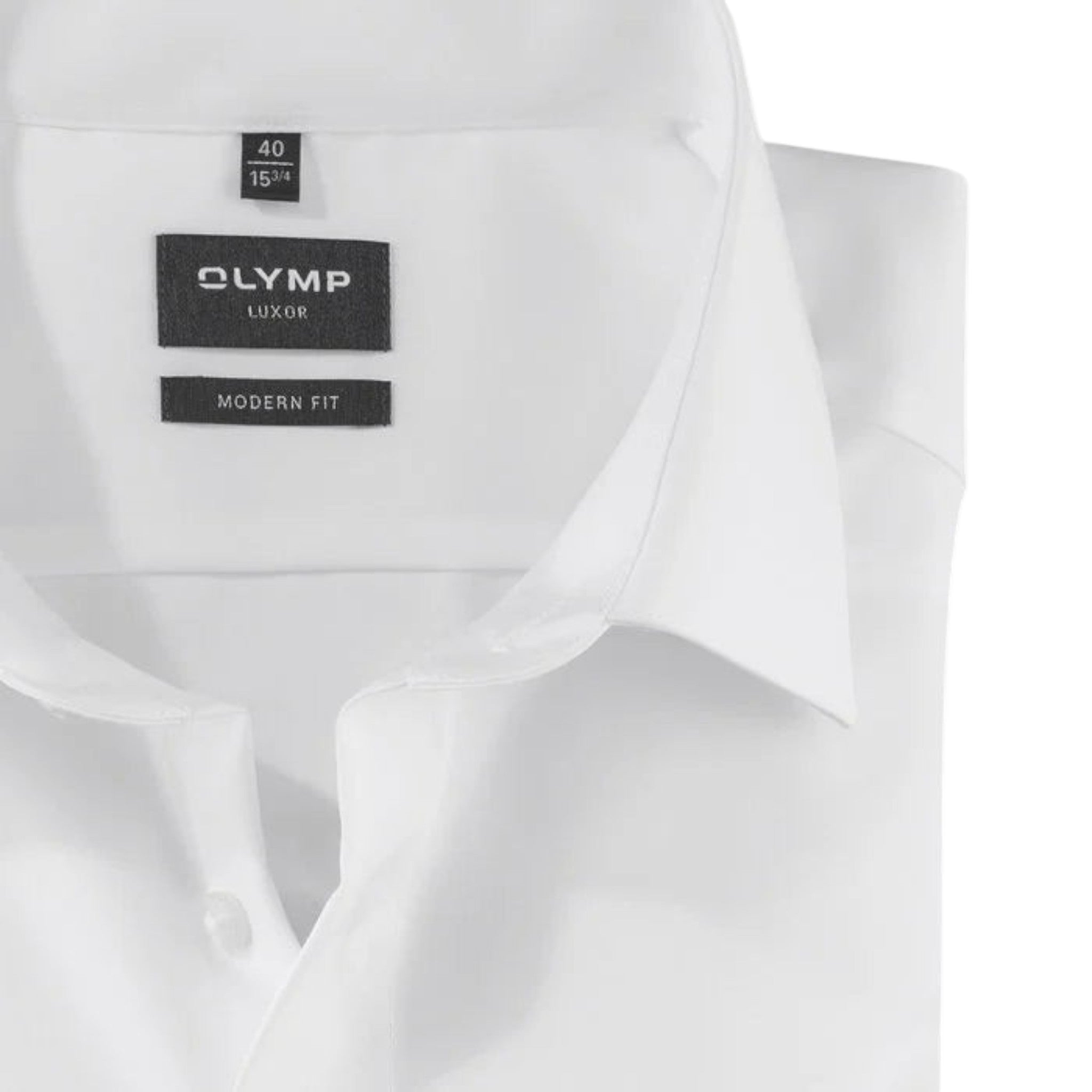 OLYMP - Mens Shirt - Luxor Modern Fit Shirt Plain White - Wildvine Clothing, Spalding, Lincolnshire
