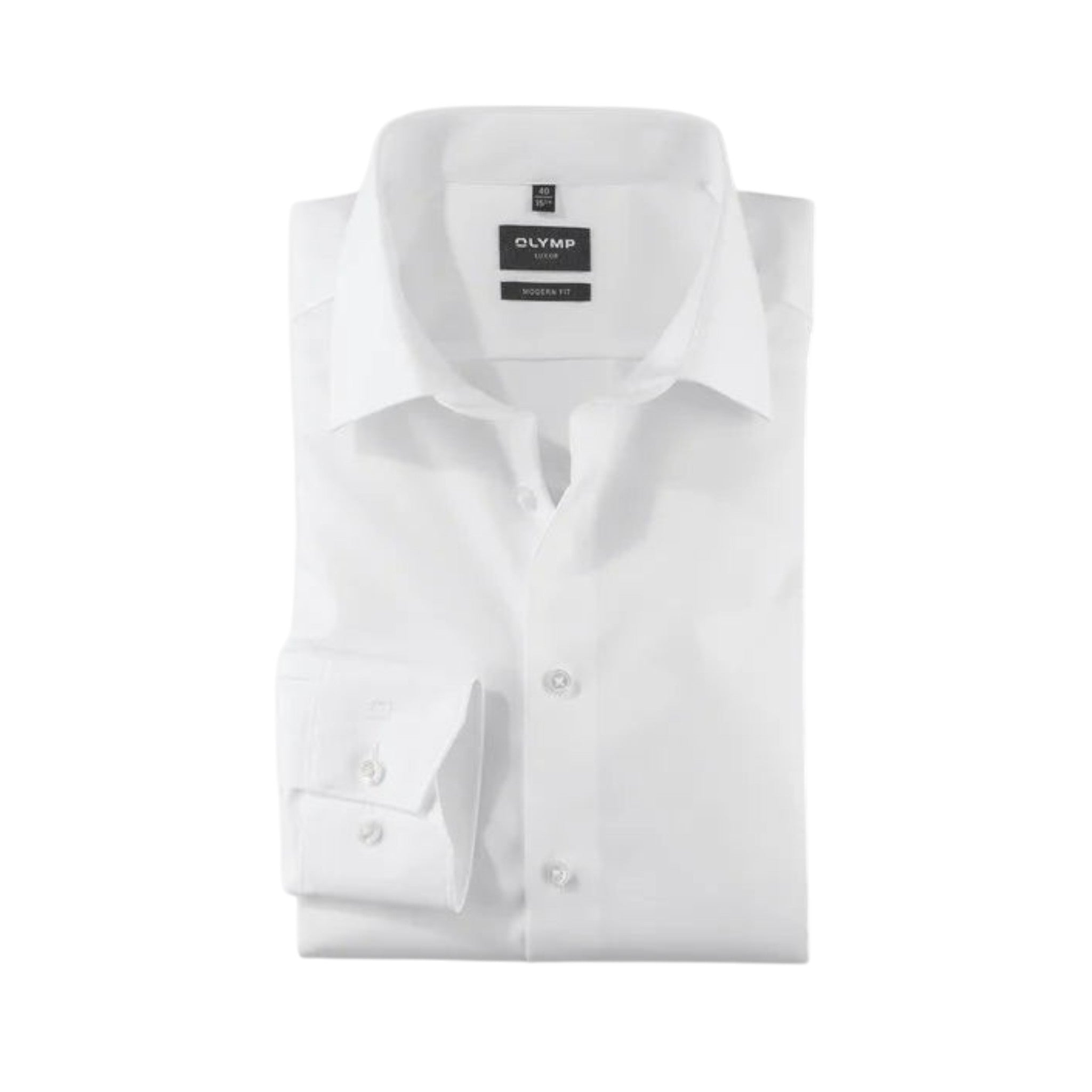 OLYMP - Mens Shirt - Luxor Modern Fit Shirt Plain White - Wildvine Clothing, Spalding, Lincolnshire