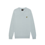 Lyle & Scott - Mens Cotton V Neck Jumper - Opal Blue - KN2492V W596 - Wildvine Clothing, Spalding, Lincolnshire