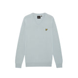 Lyle & Scott - Mens Cotton V Neck Jumper - Opal Blue - KN2492V W596 - Wildvine Clothing, Spalding, Lincolnshire