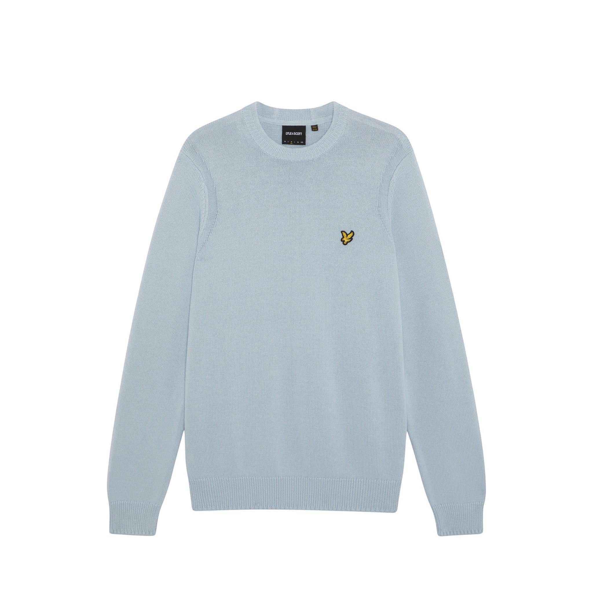 Lyle & Scott - Mens Hybrid Collar Crew Neck Jumper - Opal Blue - W596 KN2421V - Wildvine Clothing, Spalding, Lincolnshire