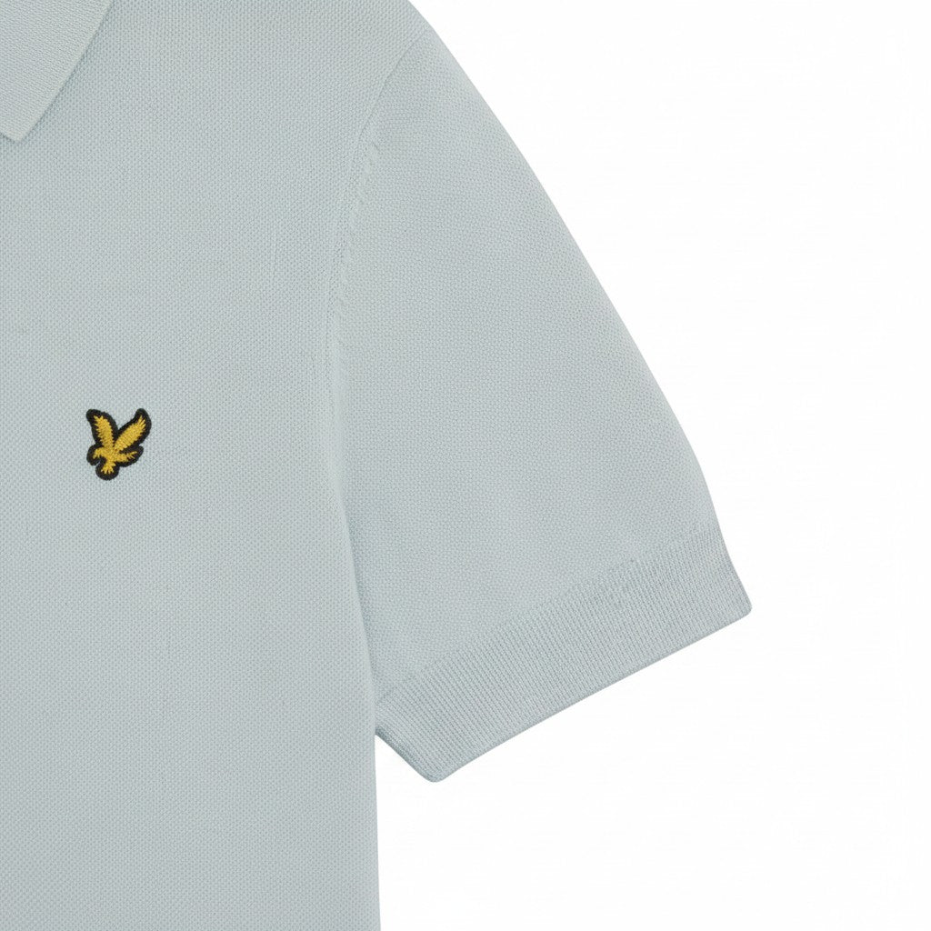 Lyle & Scott - Mens Cotton Short Sleeve Knitted Polo - Opal Blue - KN2412V W596 - Wildvine Clothing, Spalding, Lincolnshire