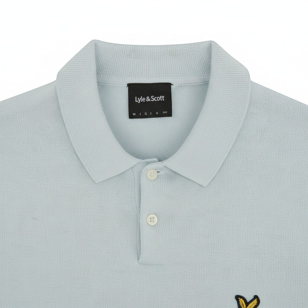 Lyle & Scott - Mens Cotton Short Sleeve Knitted Polo - Opal Blue - Wildvine Clothing, Spalding, Lincolnshire