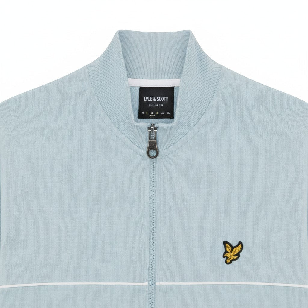 Lyle & Scott - Mens Piped Full Zip Track Top - Opal Blue - ML2507V W596 - Wildvine Clothing, Spalding, Lincolnshire