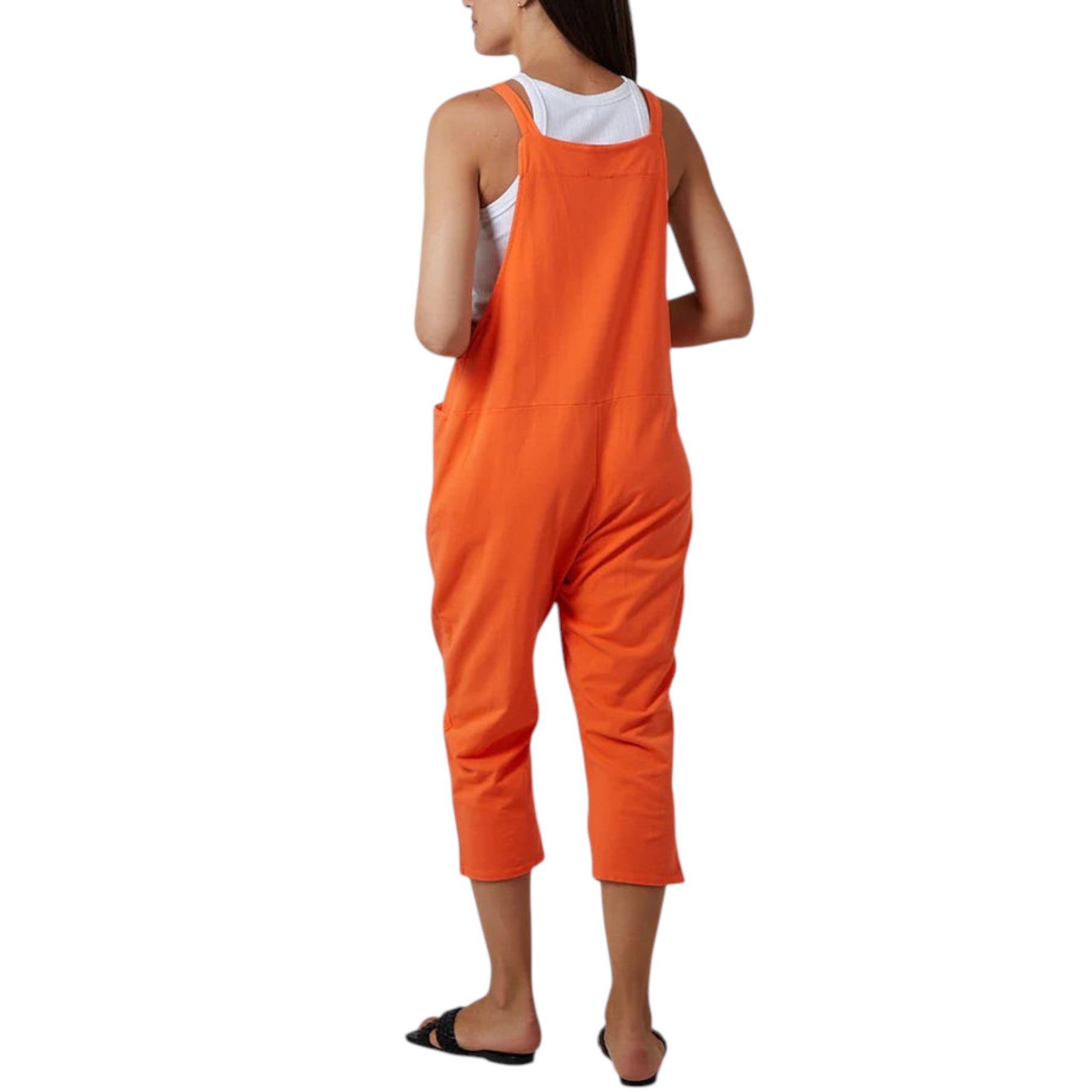 Moda - Ladies - Bow Detail Cotton Dungaree - Orange - Wildvine Clothing, Spalding, Lincolnshire