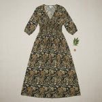 Misumi - Ladies -V Neck Wrap - Midi Dress - Khaki - Wildvine Clothing, Spalding, Lincolnshire