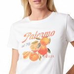 QED - Ladies - "Palermo Orange" Embellished Print T-Shirt - Wildvine Clothing, Spalding, Lincolnshire