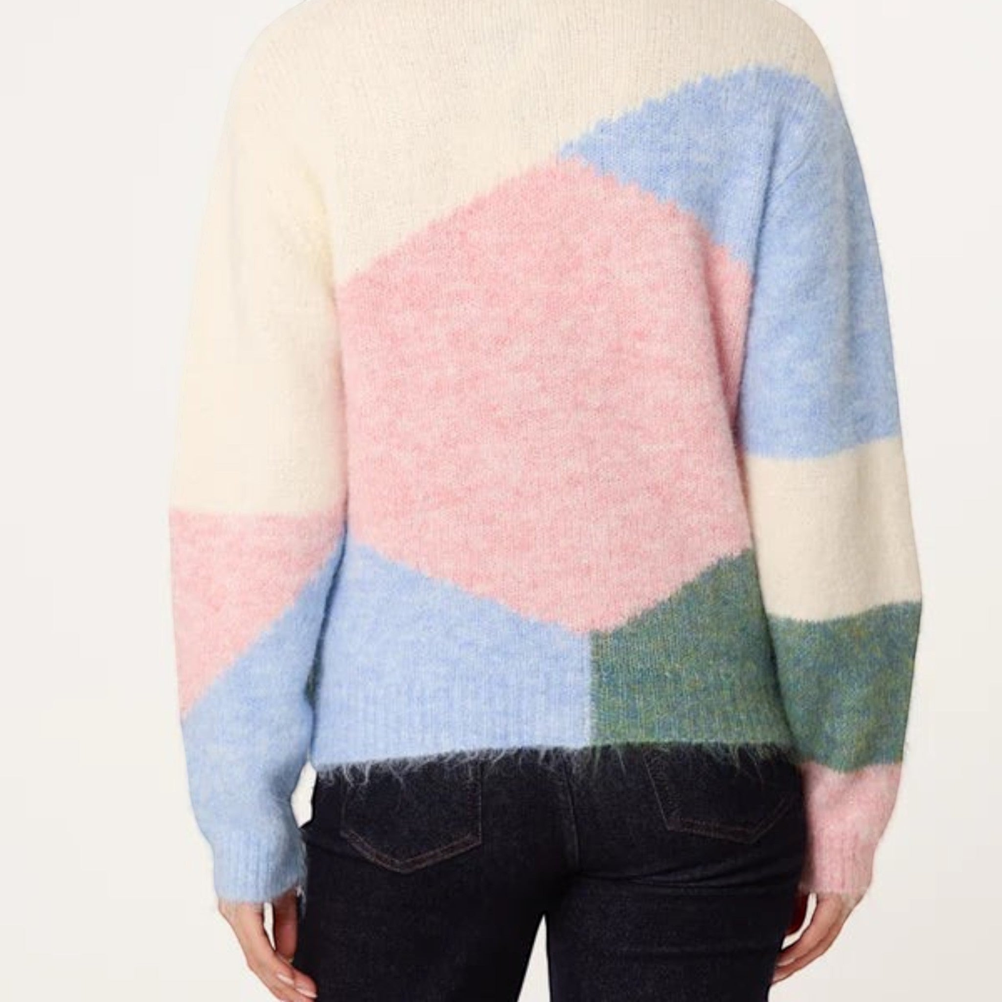 Wild Flower - Ladies - Colour Block Knit Flowers Cardigan - Wildvine Clothing, Spalding, Lincolnshire