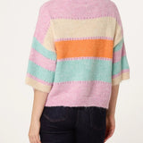 Wild Flower - Ladies - Wide Sleeve Colourblock Knit Jumper - Pink - Wildvine Clothing, Spalding, Lincolnshire