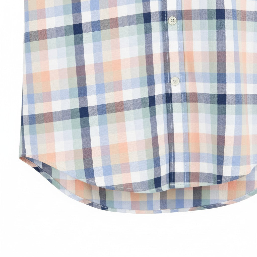 Fynch-Hatton - Mens Shirt - Colorful Combi Check - Peach 209 - Wildvine Clothing, Spalding, Lincolnshire