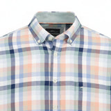 Fynch-Hatton - Mens Shirt - Colorful Combi Check - Peach 209 - Wildvine Clothing, Spalding, Lincolnshire