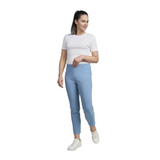 Pinnns - Ladies - Slim Leg Bengaline Ankle Grazer With Back Split - Petrol Blue 302CT - Wildvine Clothing, Spalding, Lincolnshire