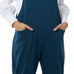 Moda - Ladies - Bow Detail Cotton Dungaree - Petrol - Wildvine Clothing, Spalding, Lincolnshire