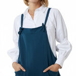 Moda - Ladies - Bow Detail Cotton Dungaree - Petrol - Wildvine Clothing, Spalding, Lincolnshire