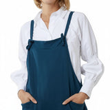 Moda - Ladies - Bow Detail Cotton Dungaree - Petrol - Wildvine Clothing, Spalding, Lincolnshire