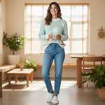 Alice Collins - Petula Pullover - Wild Oat/Sea Foam - Wildvine Clothing, Spalding, Lincolnshire