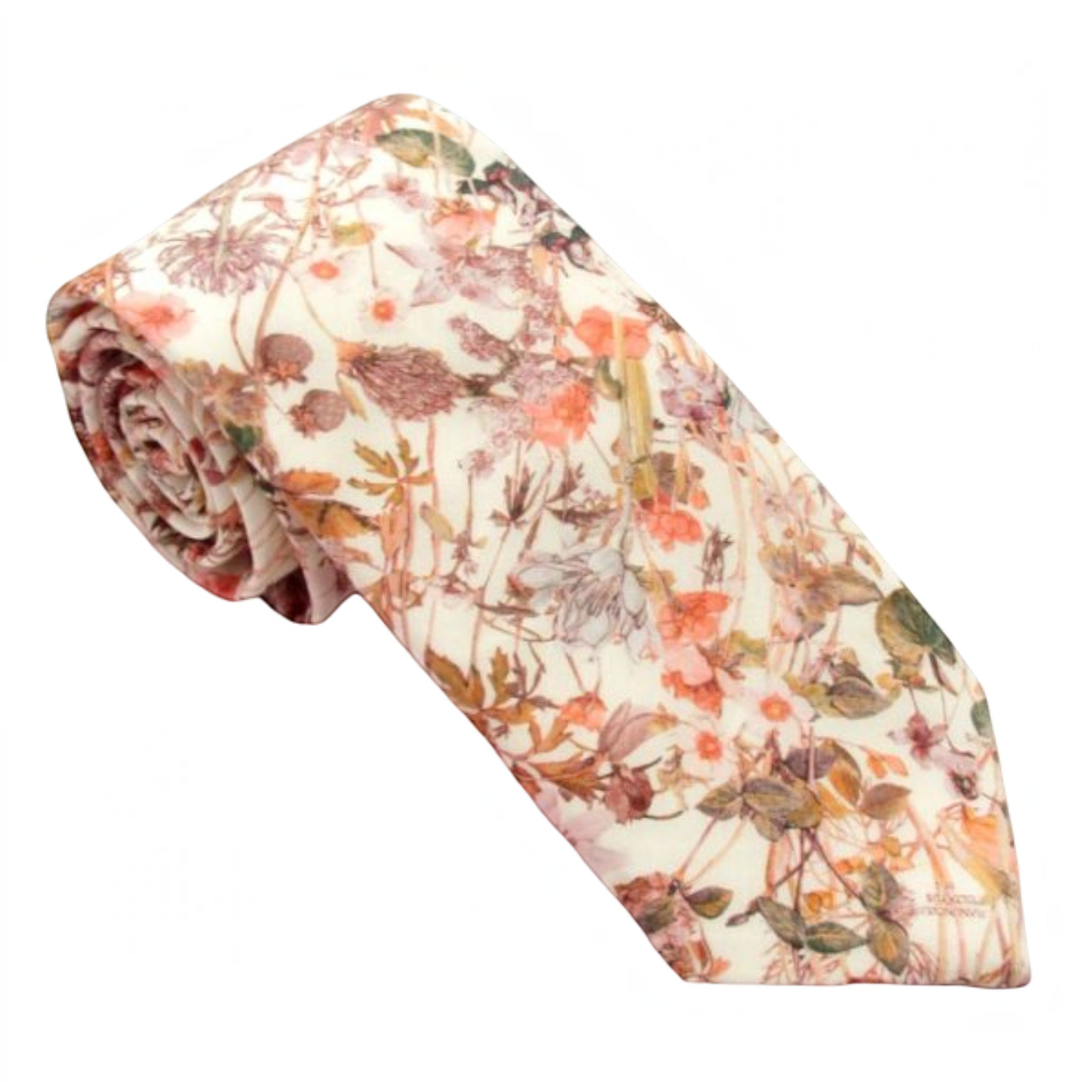 Van Buck - Mens - Wild Flowers Pink Cotton Tie Made with Liberty Fabric - Wildvine Clothing, Spalding, Lincolnshire