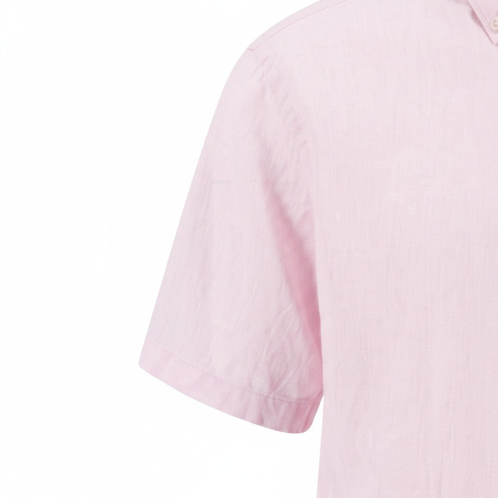 Fynch-Hatton Men's Summer Linen Short Sleeve Casual Shirt - Pastel Pink - Wildvine Clothing, Spalding, Lincolnshire