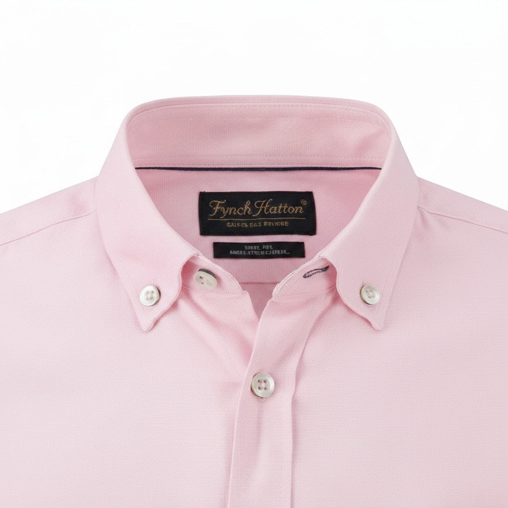 WILDVINE Clothing Co. pink Fynch-Hatton Oxford shirt featuring a button-down collar and premium cotton texture.