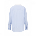 Fynch-Hatton - Ladies Blouse - Mini Check Collar - Powder Blue - 26101143 639 - Wildvine Clothing, Spalding, Lincolnshire