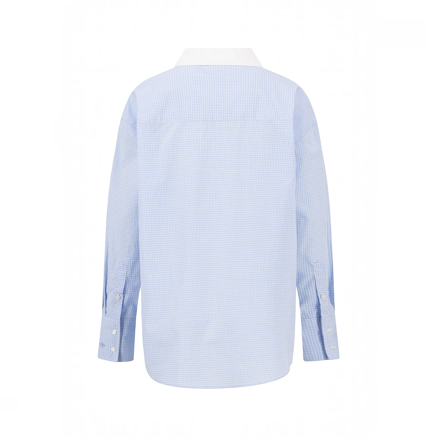 Fynch-Hatton - Ladies Blouse - Mini Check Collar - Powder Blue - 26101143 639 - Wildvine Clothing, Spalding, Lincolnshire