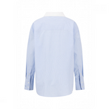 Fynch-Hatton - Ladies Blouse - Mini Check Collar - Powder Blue - 26101143 639 - Wildvine Clothing, Spalding, Lincolnshire