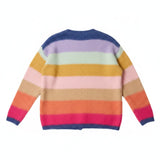 Wild Flower - Ladies - Rainbow Striped Knit Cardigan - Multi Colour - Wildvine Clothing, Spalding, Lincolnshire