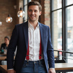 Hunt & Holditch - Mens - Plain Red Braces-Feathered Silver Clip - One Size - Wildvine Clothing, Spalding, Lincolnshire
