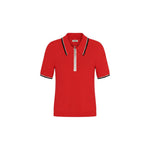 Wrangler Womens - Quater Zip Polo - Flame Scarlet - Wildvine Clothing, Spalding, Lincolnshire