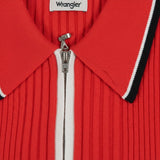 Wrangler Womens - Quater Zip Polo - Flame Scarlet - Wildvine Clothing, Spalding, Lincolnshire