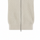 Fynch-Hatton - Mens Knitwear - 2-Tone Ribbed Zip Cardigan - Snow White - 1609618 829 - Wildvine Clothing, Spalding, Lincolnshire