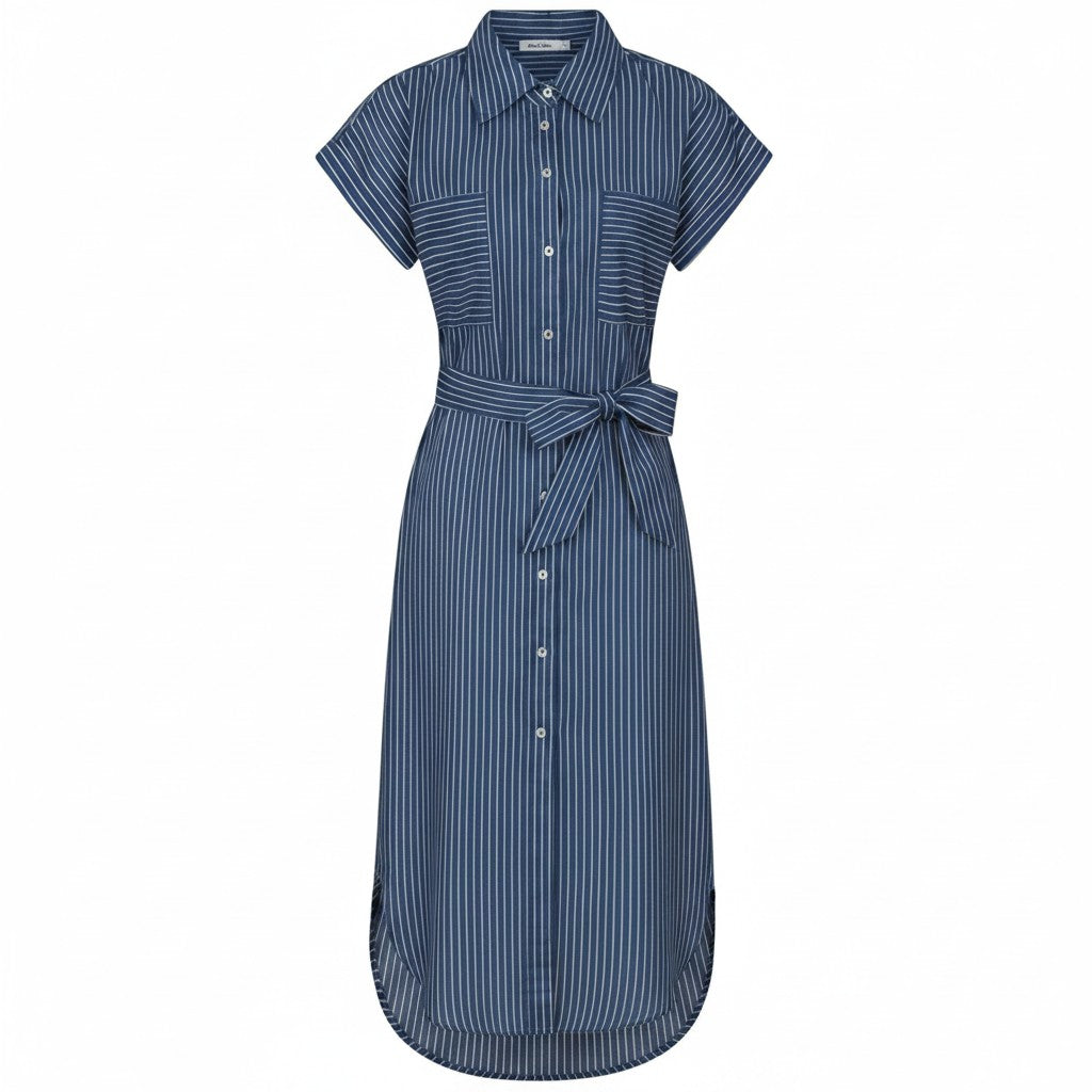 Alice Collins - Rochelle Stripe Dress - Rich Navy/Wild Oat - Wildvine Clothing, Spalding, Lincolnshire
