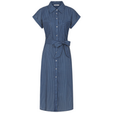 Alice Collins - Rochelle Stripe Dress - Rich Navy/Wild Oat - Wildvine Clothing, Spalding, Lincolnshire