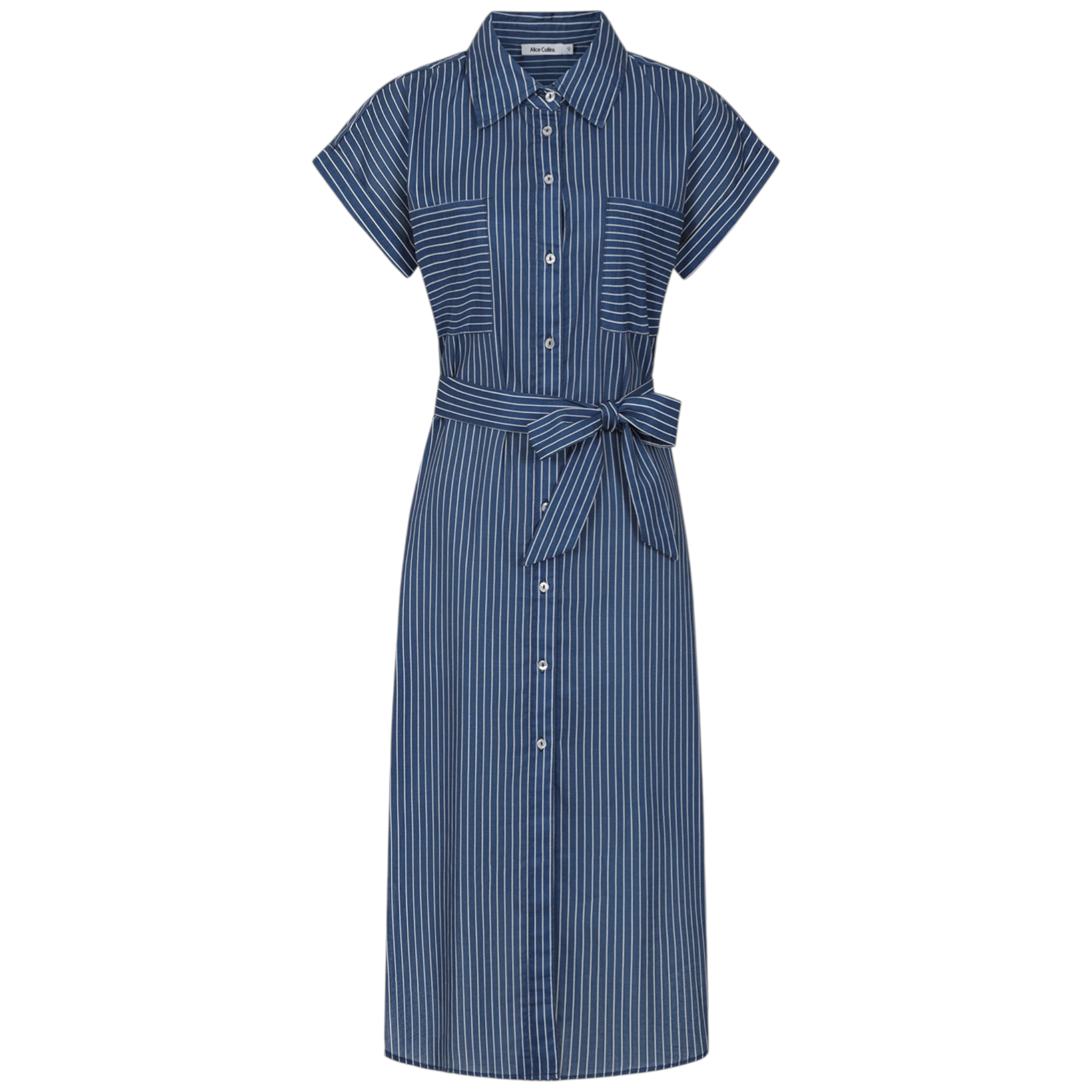Alice Collins - Rochelle Stripe Dress - Rich Navy/Wild Oat - Wildvine Clothing, Spalding, Lincolnshire