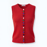 Alice Collins - Cindy Waistcoat - Ruby - 037A124 - Wildvine Clothing, Spalding, Lincolnshire
