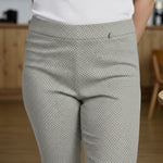 Pinnns - Ladies - Slim Leg Bengaline Ankle Grazer With Back Split - Sage Geo 302CT - Wildvine Clothing, Spalding, Lincolnshire