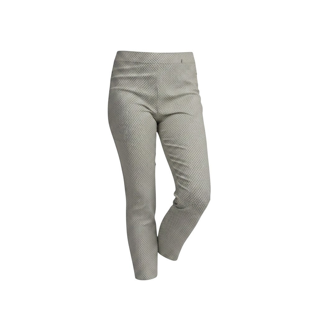 Pinnns - Ladies - Slim Leg Bengaline Ankle Grazer With Back Split - Sage Geo 302CT - Wildvine Clothing, Spalding, Lincolnshire