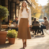 Fynch-Hatton - Ladies - Skirt - Suede Fake leather - Salted Caramel - 26083832 - Wildvine Clothing, Spalding, Lincolnshire
