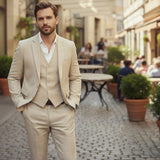 Gurteen - Mens - 100% Linen Jacket - Viago - Sand - 2078 088 - Wildvine Clothing, Spalding, Lincolnshire