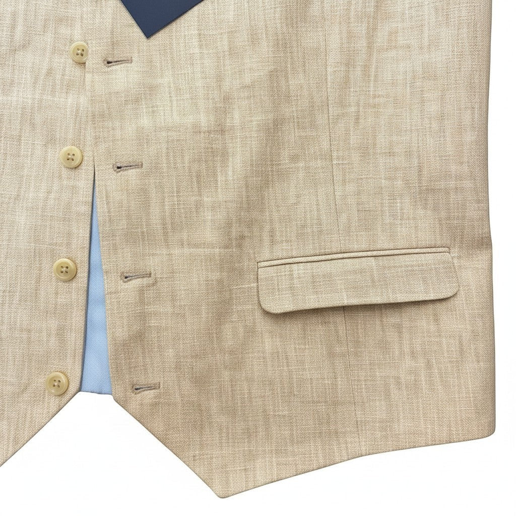 Gurteen - Mens - 100% Linen Waistcoat - Tiverton - Sand - 088 Sand - Wildvine Clothing, Spalding, Lincolnshire