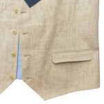 Gurteen - Mens - 100% Linen Waistcoat - Tiverton - Sand - 088 Sand - Wildvine Clothing, Spalding, Lincolnshire