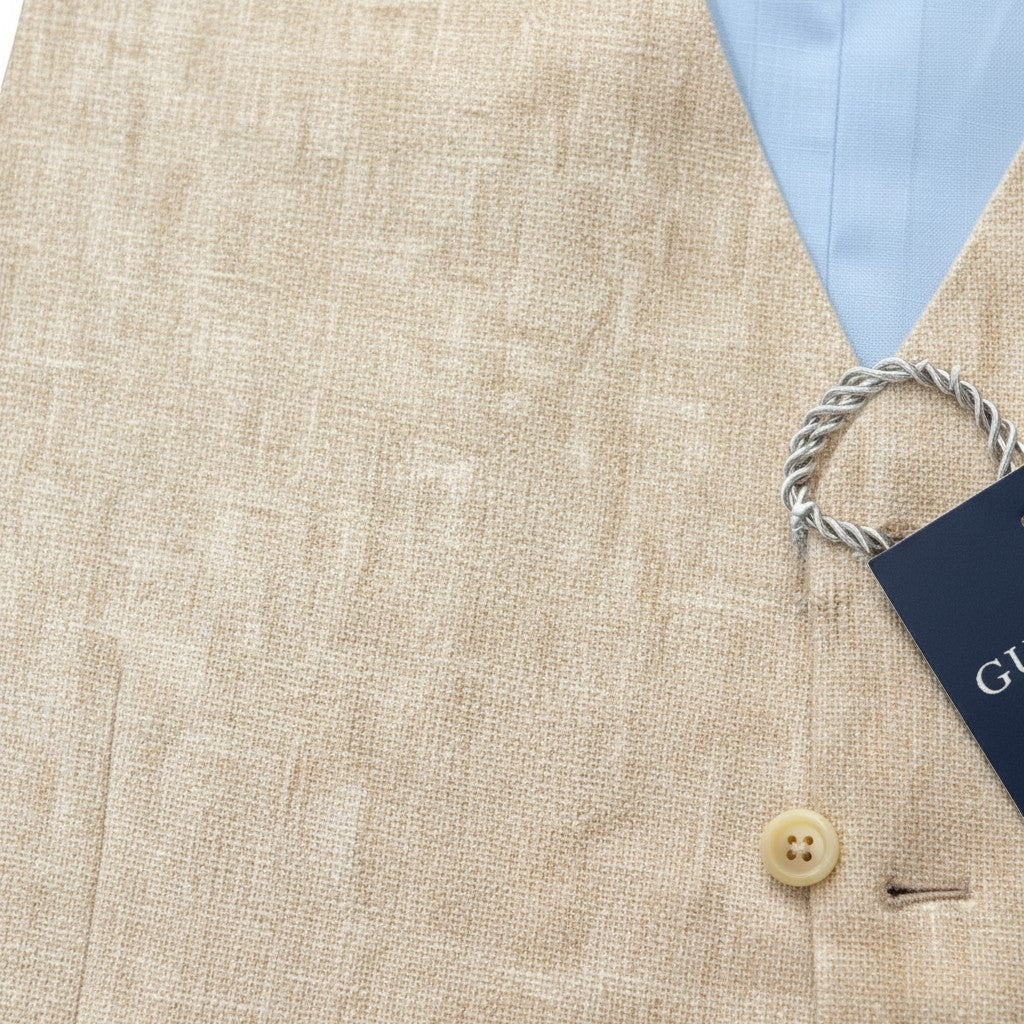 Gurteen - Mens - 100% Linen Waistcoat - Tiverton - Sand - 088 Sand - Wildvine Clothing, Spalding, Lincolnshire
