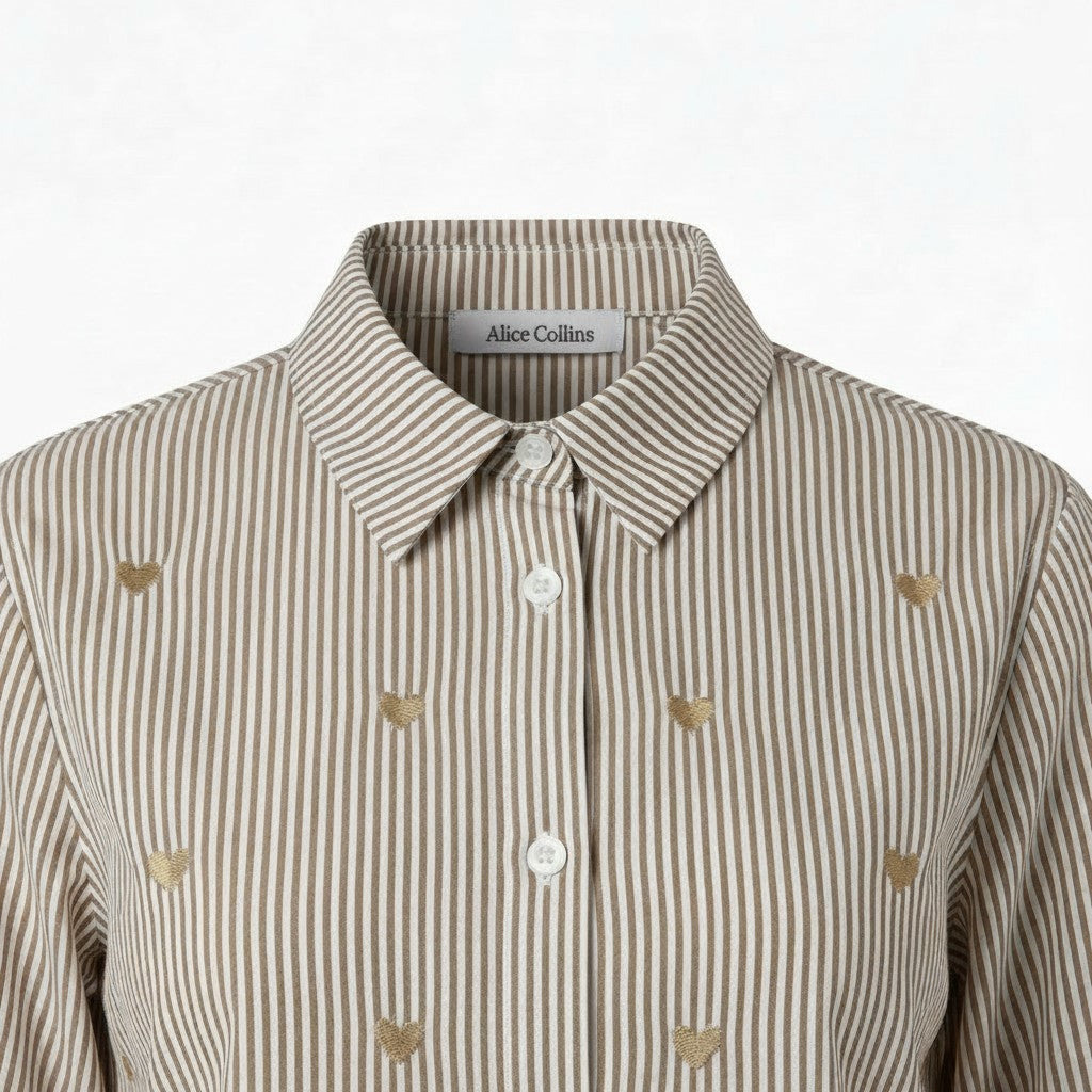 Alice Collins - Avril Shirt - Sand - 037A260 - Wildvine Clothing, Spalding, Lincolnshire
